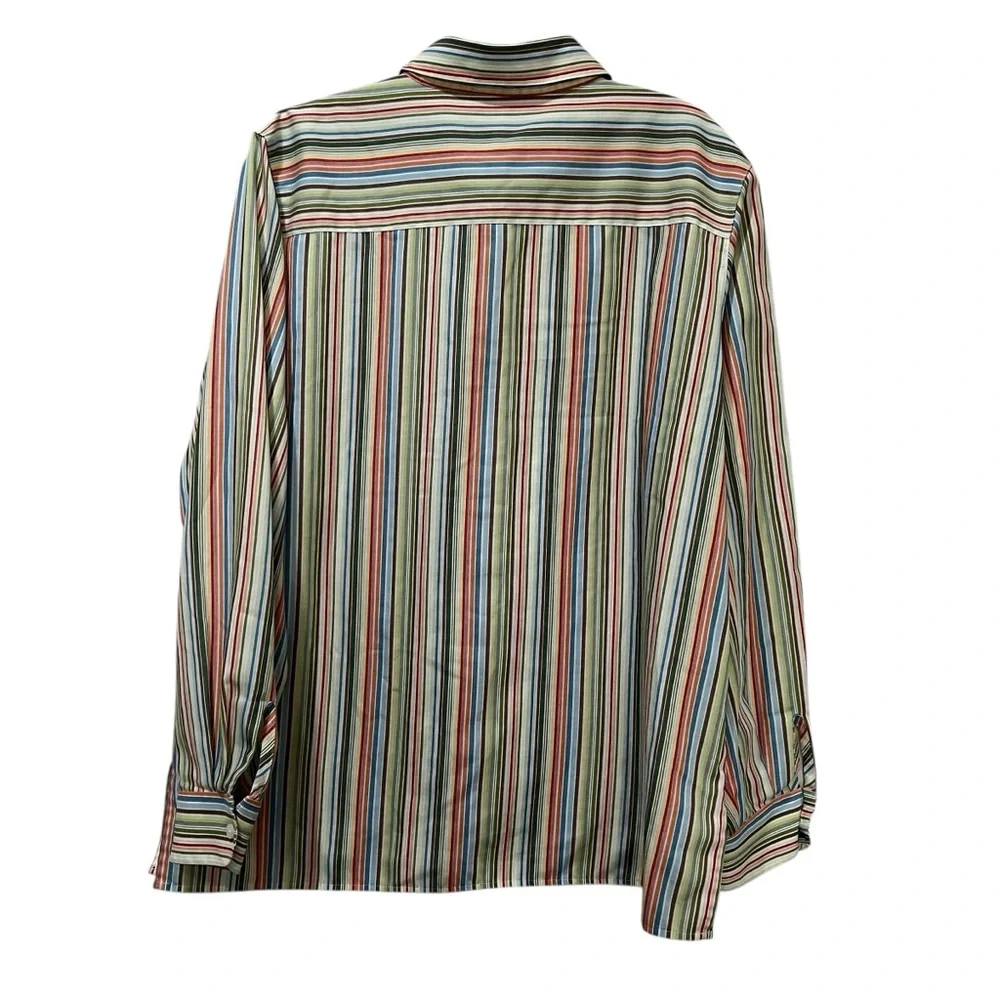 Foxcroft 14 Pastel Stripe Button Down Long Sleeve Shirt B4 - Picture 2 of 4